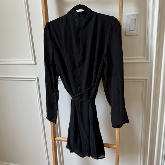 Reformation Ottessa Cutout Georgette Mini Wrap Dress - Size M - Black - GUC - Picture 7 of 12